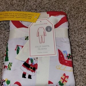 NWT Pottery Barn Jolly Santa Pajamas 8
